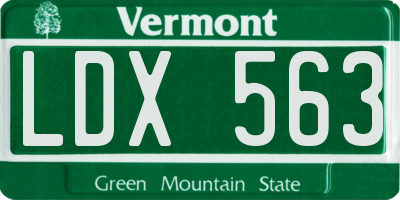 VT license plate LDX563