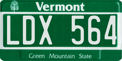 VT license plate LDX564