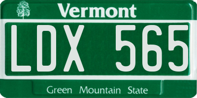 VT license plate LDX565