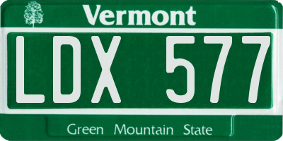 VT license plate LDX577
