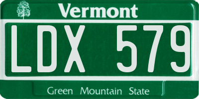 VT license plate LDX579