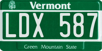 VT license plate LDX587