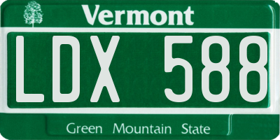 VT license plate LDX588