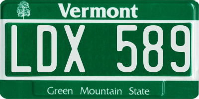 VT license plate LDX589