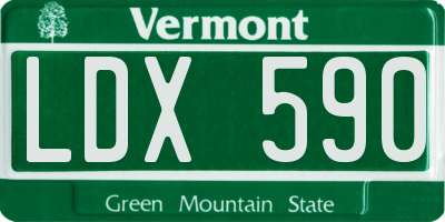 VT license plate LDX590