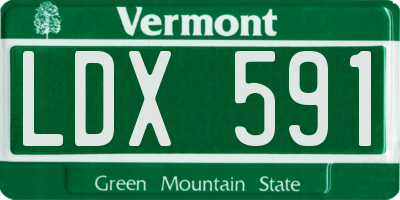 VT license plate LDX591