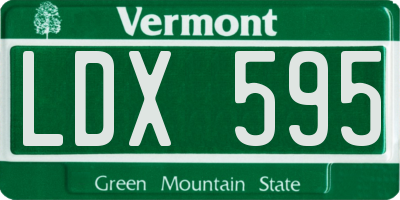 VT license plate LDX595