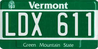 VT license plate LDX611