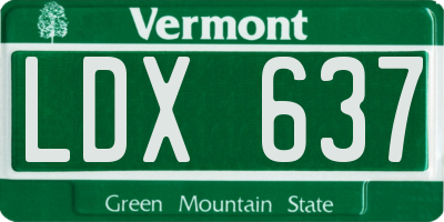 VT license plate LDX637