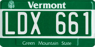 VT license plate LDX661