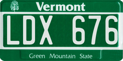 VT license plate LDX676
