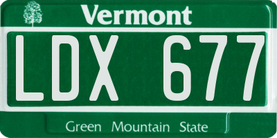 VT license plate LDX677
