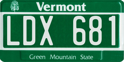 VT license plate LDX681