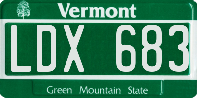 VT license plate LDX683