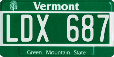 VT license plate LDX687