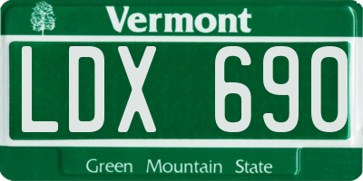 VT license plate LDX690
