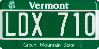 VT license plate LDX710