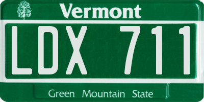 VT license plate LDX711