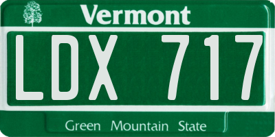 VT license plate LDX717