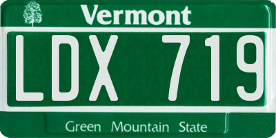 VT license plate LDX719