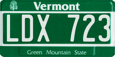 VT license plate LDX723