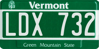 VT license plate LDX732