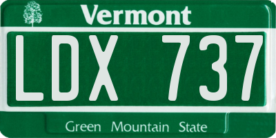 VT license plate LDX737