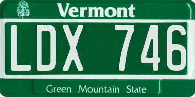 VT license plate LDX746