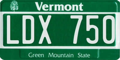 VT license plate LDX750