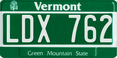 VT license plate LDX762