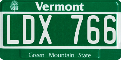 VT license plate LDX766
