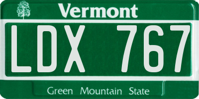 VT license plate LDX767