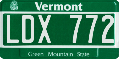 VT license plate LDX772