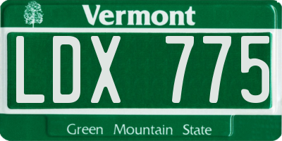VT license plate LDX775