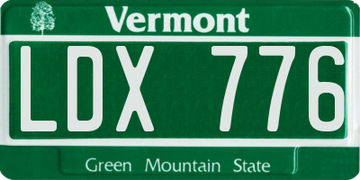 VT license plate LDX776