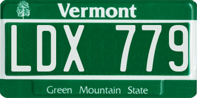 VT license plate LDX779