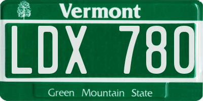 VT license plate LDX780