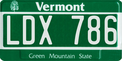 VT license plate LDX786