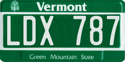 VT license plate LDX787