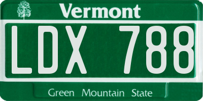 VT license plate LDX788
