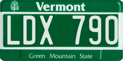 VT license plate LDX790