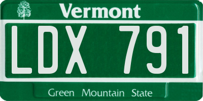 VT license plate LDX791