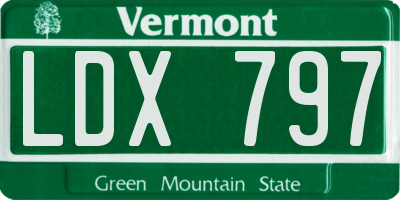 VT license plate LDX797
