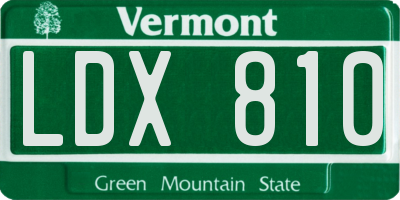 VT license plate LDX810