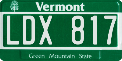 VT license plate LDX817