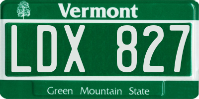 VT license plate LDX827