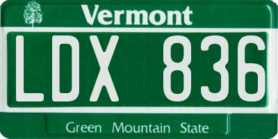 VT license plate LDX836