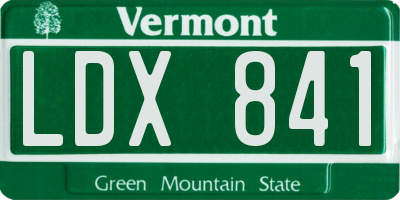 VT license plate LDX841