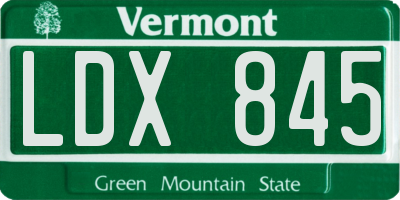 VT license plate LDX845