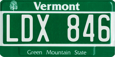 VT license plate LDX846